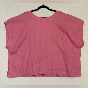 NWT Madewell- Womens Pink Linen Top